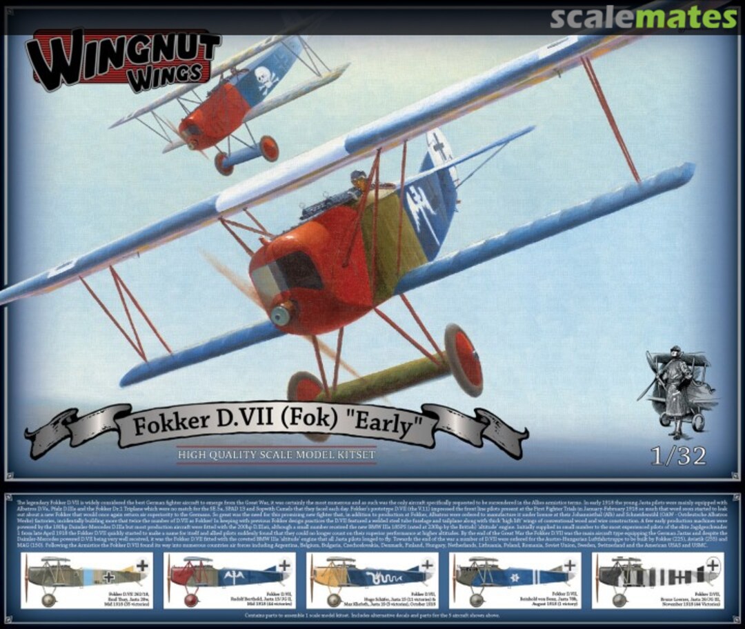 Boxart Fokker D.VII (Fok) "Early" 32067 Wingnut Wings