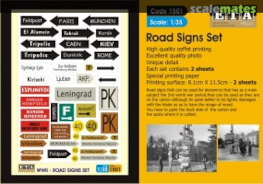 Boxart Road Sign Set 1501 ETA Diorama Accessories