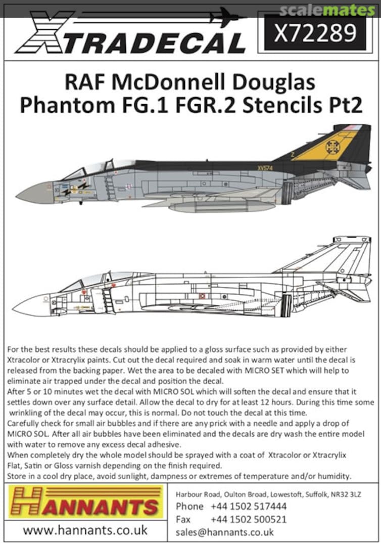 Boxart McDonnell Douglas Phantom FG.1 FGR.2 Stencils Pt.2 X72289 Xtradecal