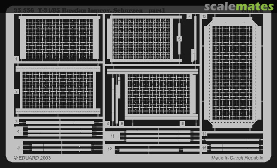 Boxart T-34/85 Russian improv. Schurzen 35556 Eduard
