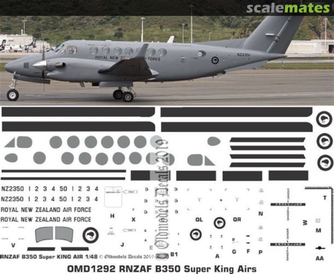 Boxart RNZAF Raytheon B350 Super King Air OMD1293 Oldmodels Decals