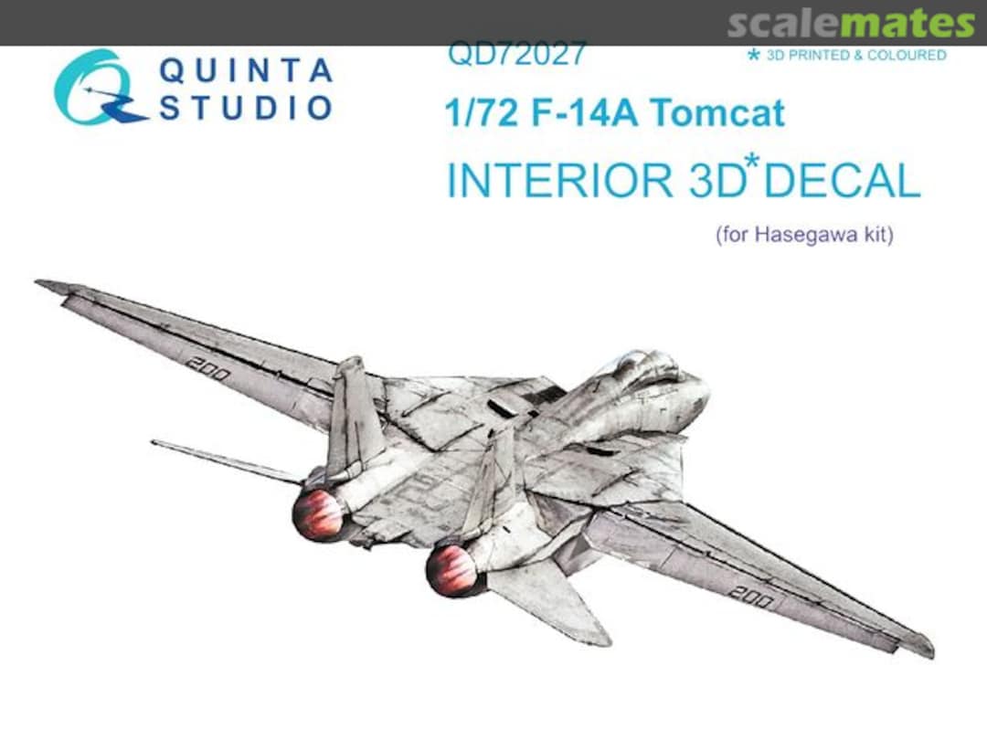 Boxart F-14A Tomcat interior 3D decals QD72027 Quinta Studio