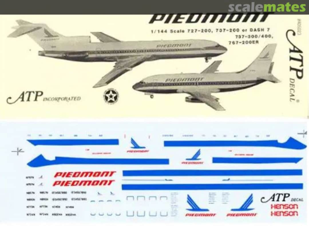 Boxart Piedmont 727/737/767/DHC-7 AD5023 ATP Airliners America