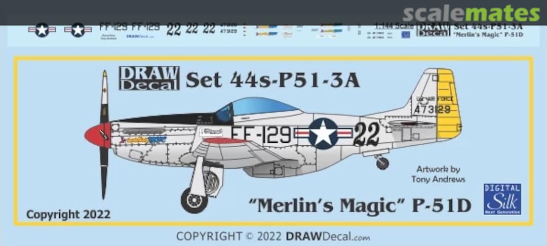 Boxart “Merlin’s Magic” P-51D 44-P51-3A Draw Decal