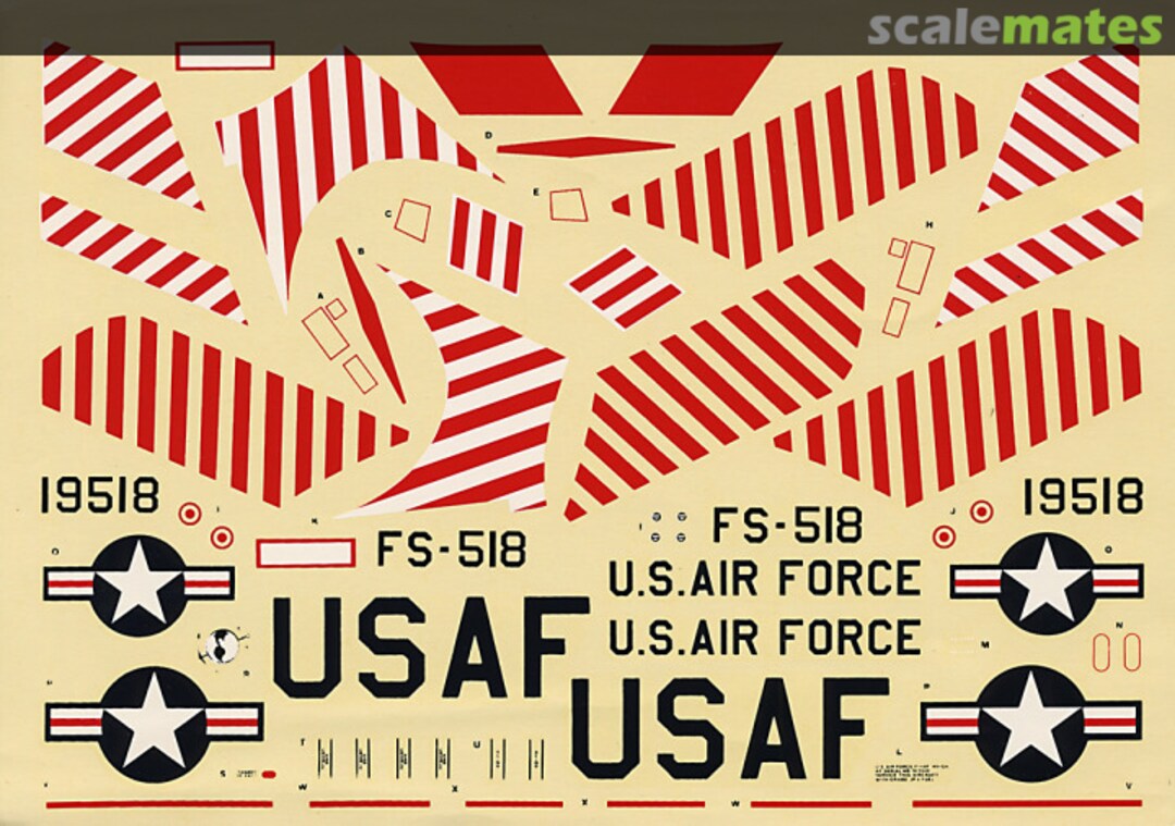 Boxart Republic F-84F Thunderstreak: 366th FBW, 389th FBS USAF FD48-05 Fowler Aviation Decals