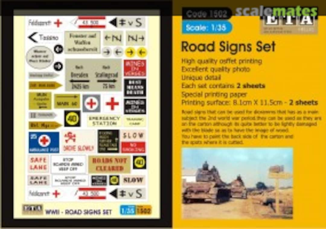 Boxart Road Sign Set #2 1502 ETA Diorama Accessories