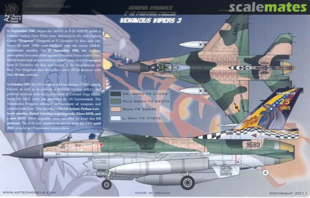 Boxart General Dynamics F-16 Fighting Falcon 72-038 Aztec Models