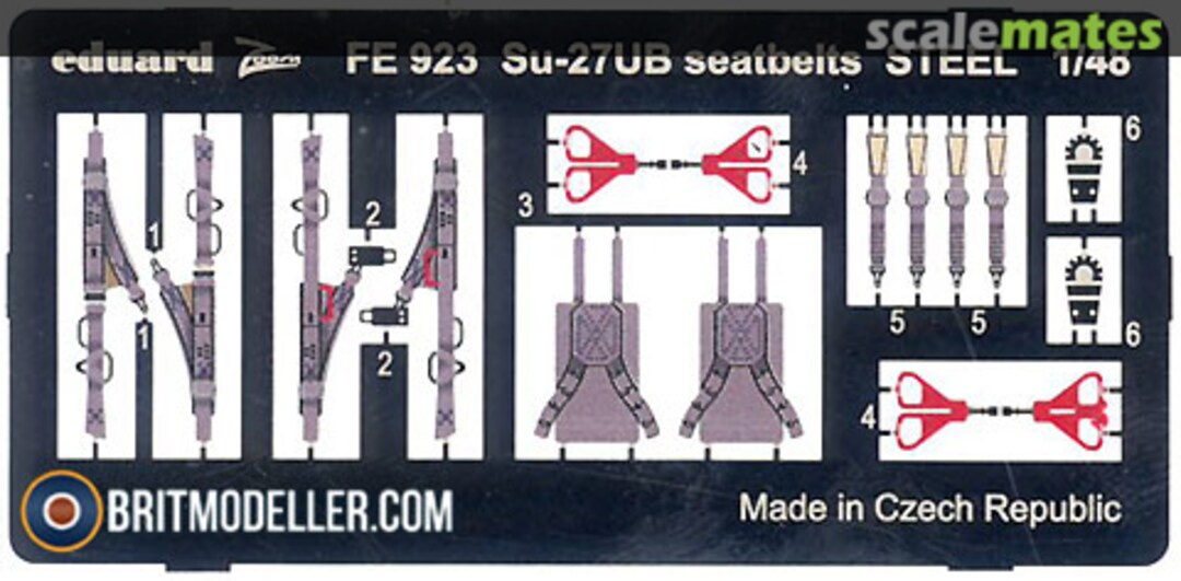 Boxart Su-27UB seatbelts STEEL FE923 Eduard