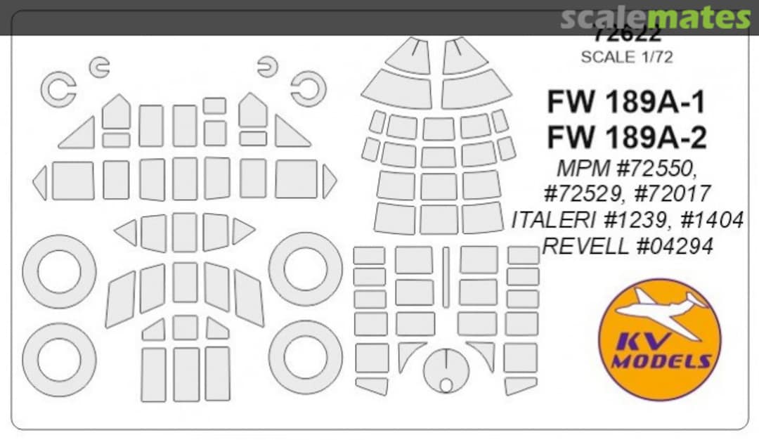 Boxart Fw-189A1/A-2 masks 72622 KV Models