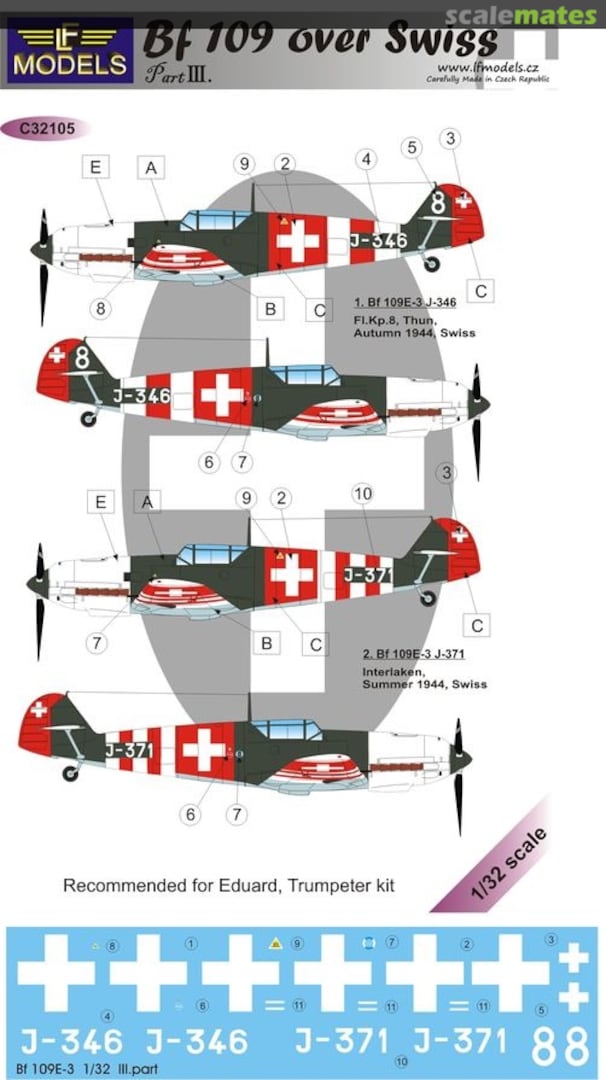 Boxart Bf 109 over Swiss C32105 LF Models