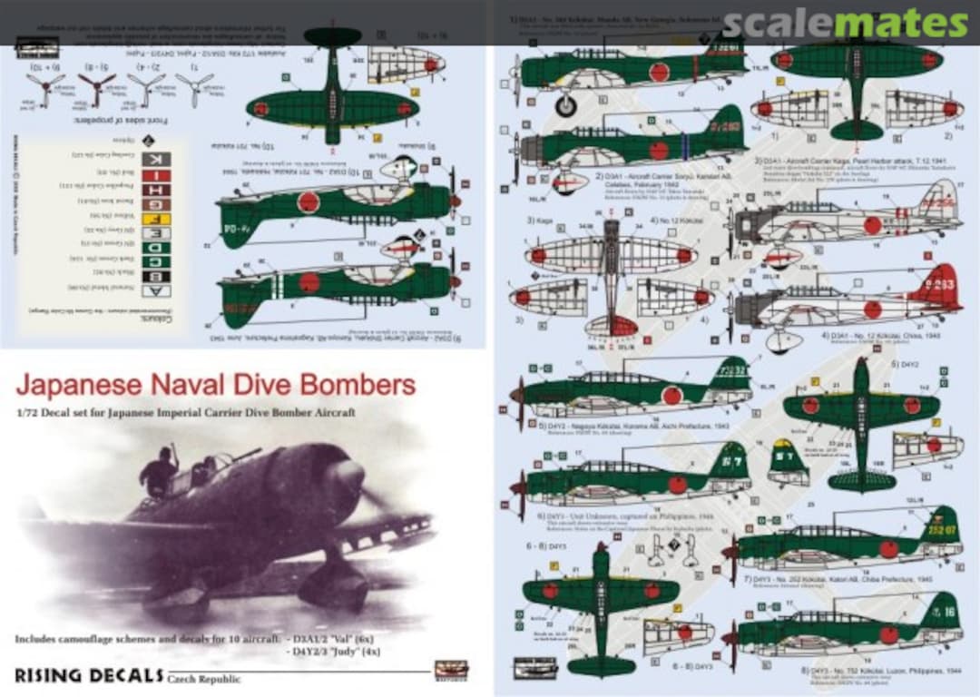 Boxart Japanese Naval Dive Bombers RD72018 Rising Decals