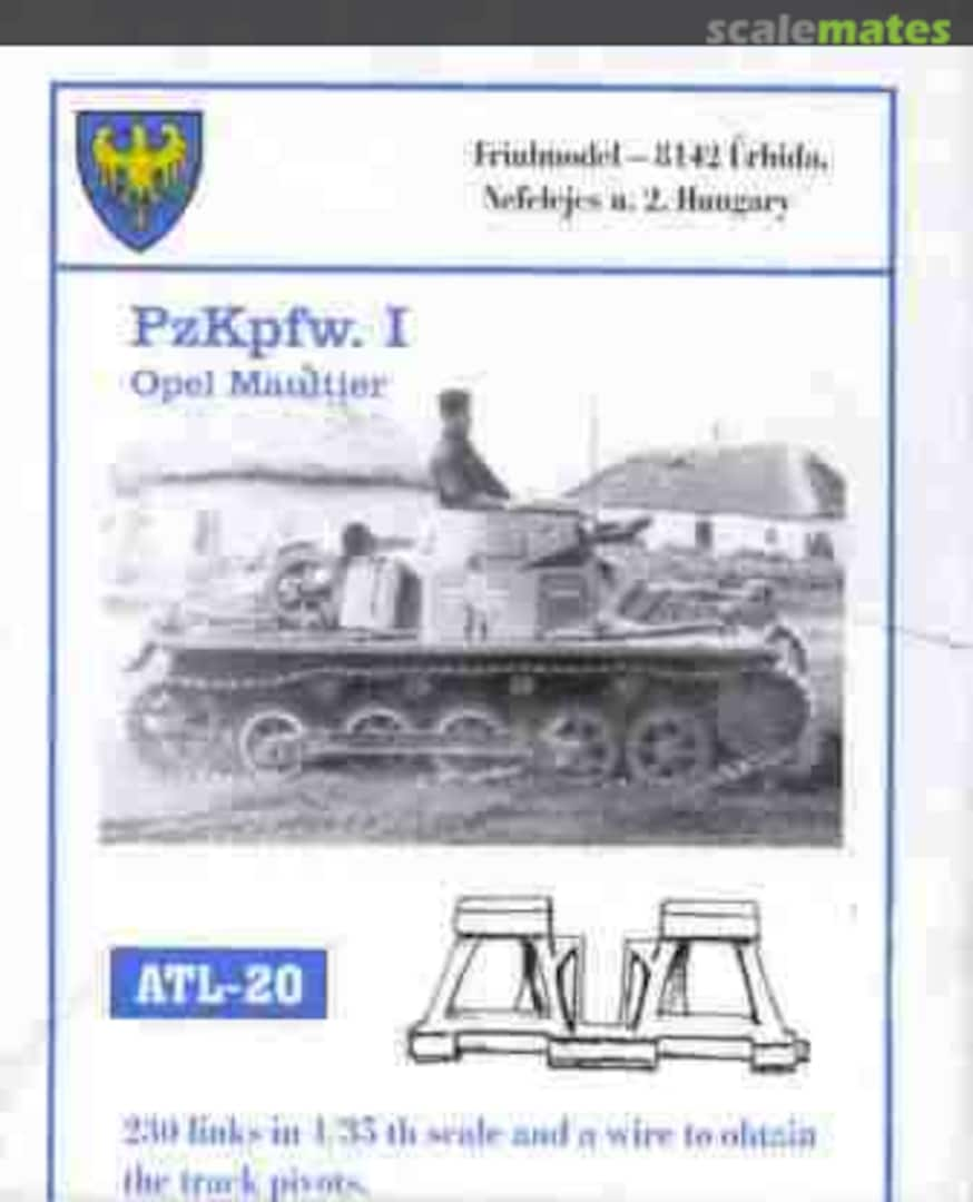 Boxart PzKpfw. I tracks ATL-20 Friulmodel