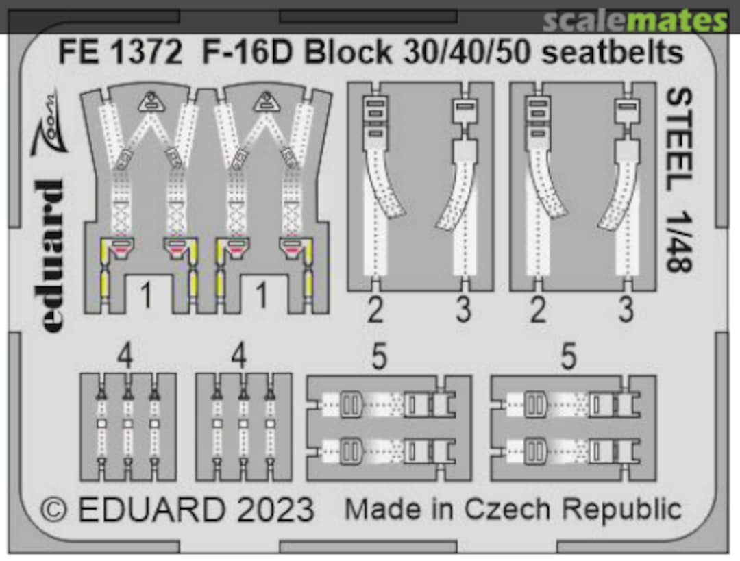 Boxart F-16D Block 30/40/50 seatbelts FE1372 Eduard