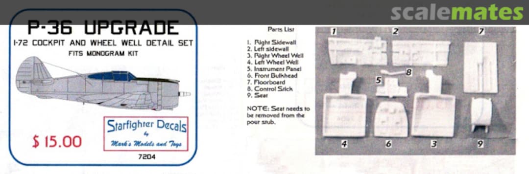 Boxart P-36 Upgrade 7204 Starfighter Decals
