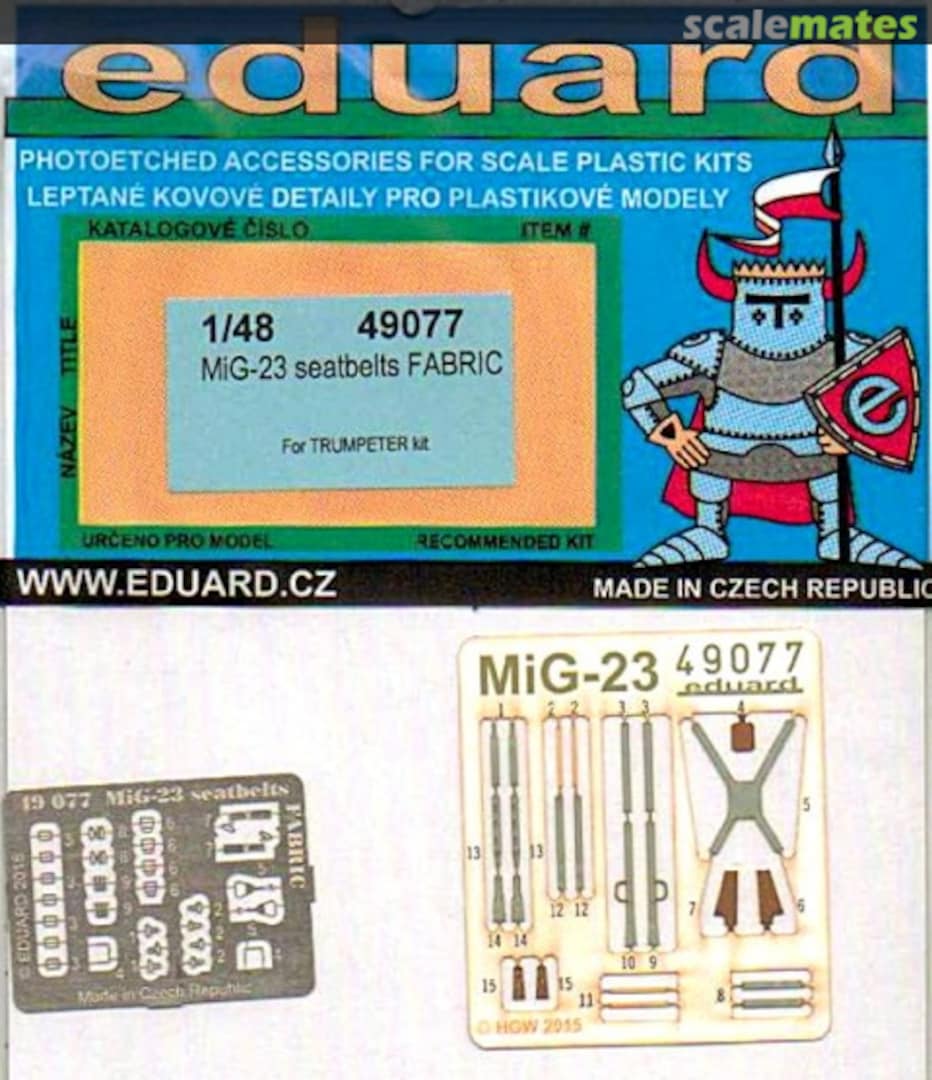 Boxart MiG-23 Flogger - Seatbelts FABRIC 49077 Eduard