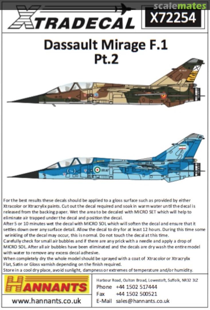 Boxart Dassault Mirage F.1B X72254 Xtradecal