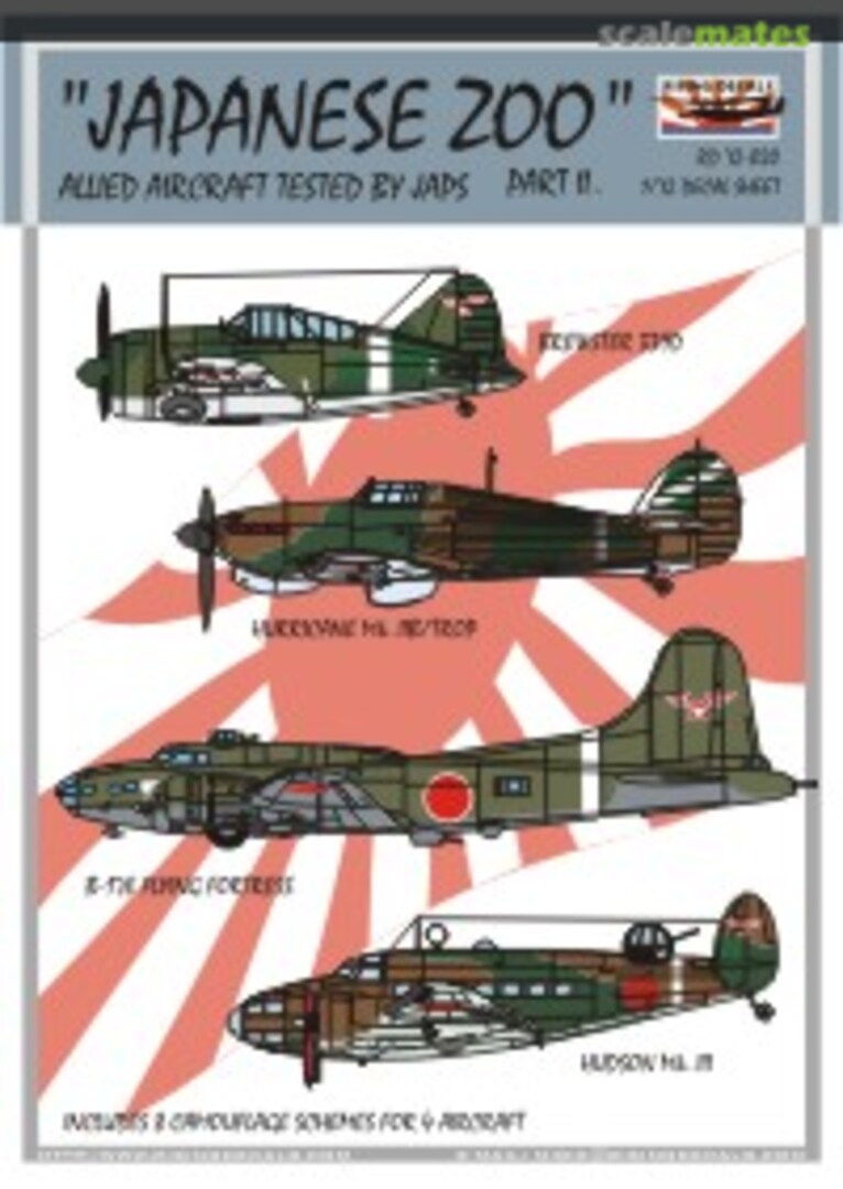 Boxart Japanese Zoo - Part II - Allied Aircraft tested by Japs 72-020 Rising Decals