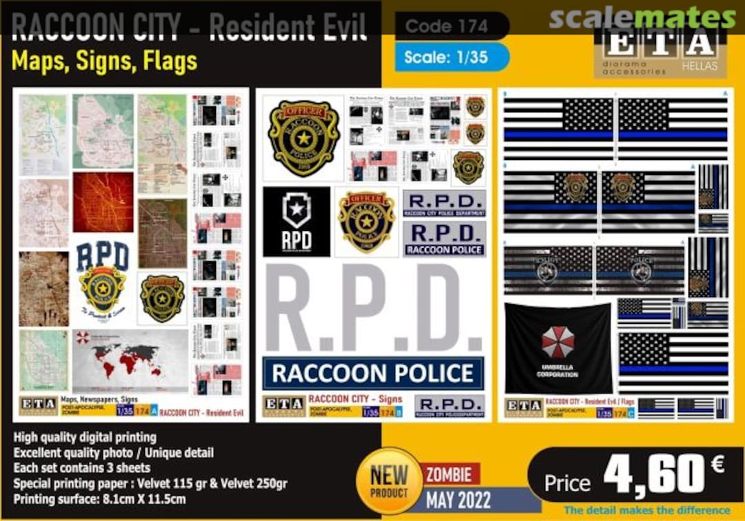 Boxart Racoon City - Resident Evil - Maps, Signs, Flags  ETA Diorama Accessories