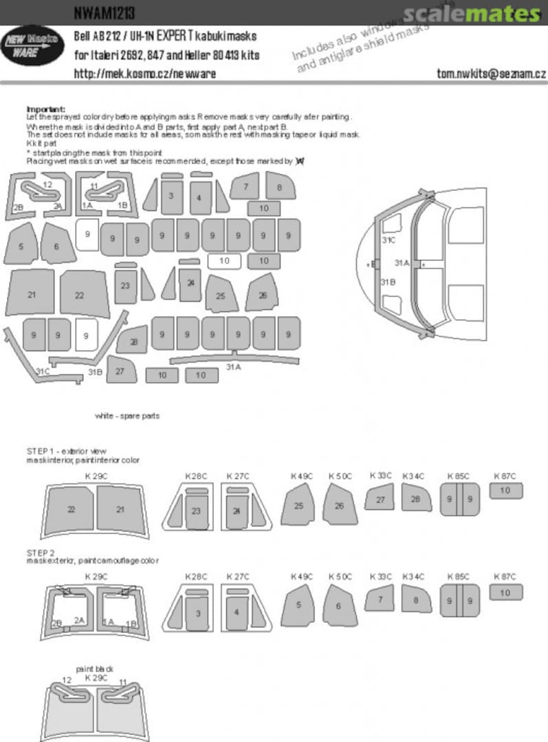 Boxart Bell AB-212 / UH-1N EXPERT kabuki masks NWAM1213 New Ware