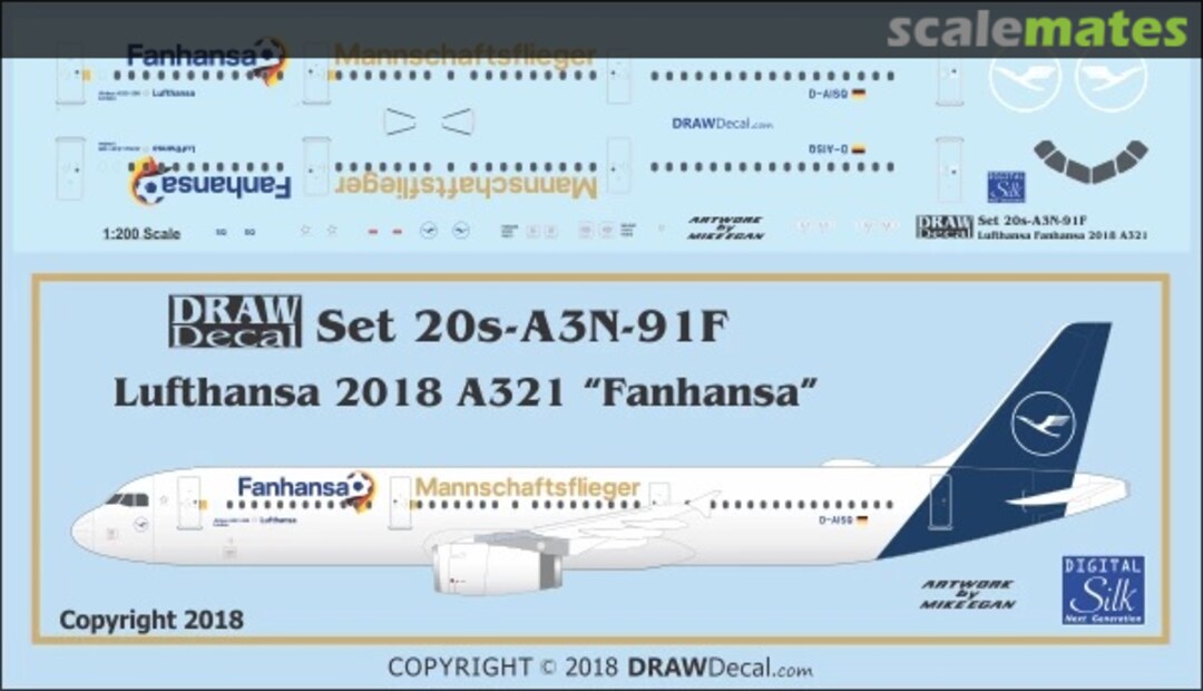 Boxart Lufthansa 2018 “Fanhansa” A321 20-A3N-91F Draw Decal