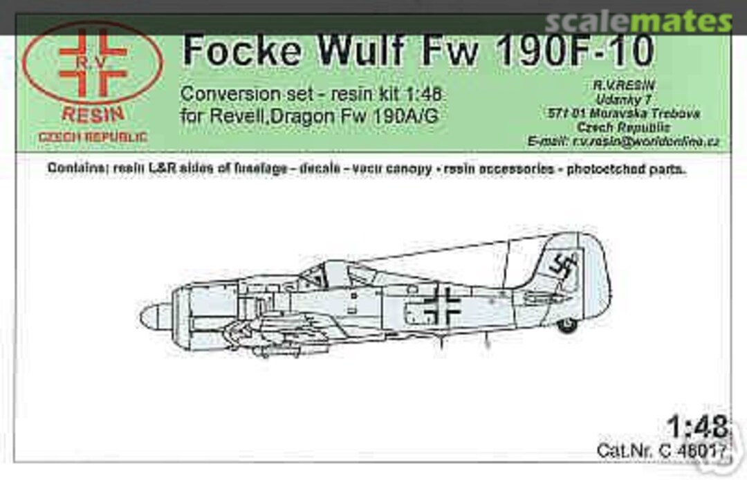 Boxart Focke Wulf Fw 190F-10 48017 R.V. Resin