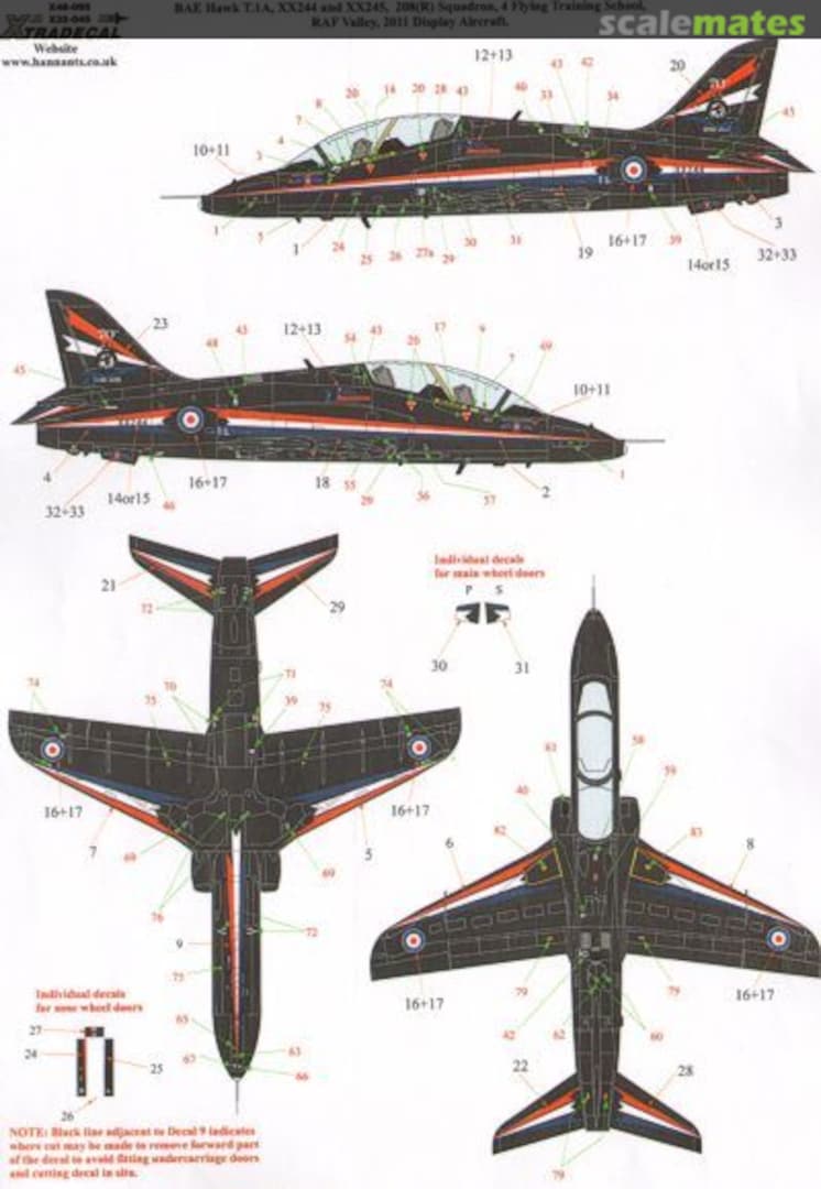 Boxart BAe Hawk T.1A Squadron, 4 FTS RAF X32-045 Xtradecal