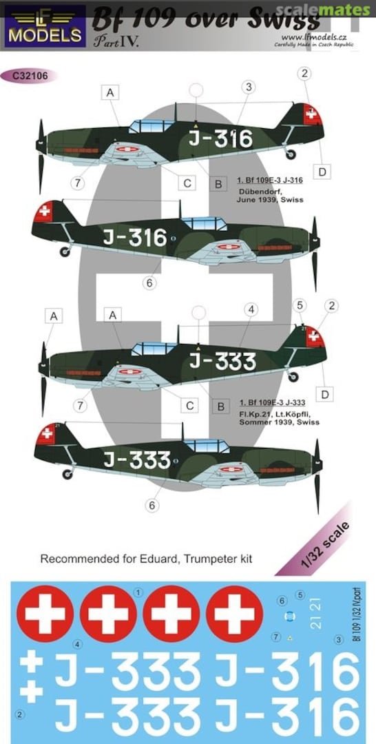 Boxart Bf 109 over Swiss C32106 LF Models