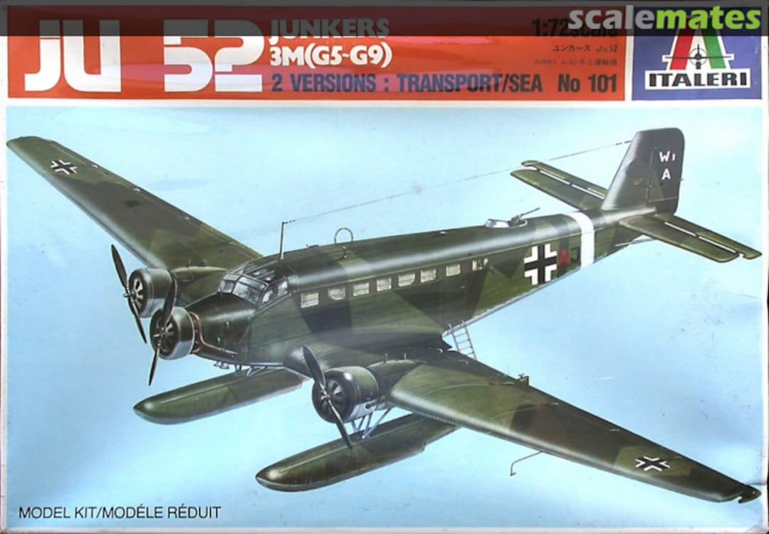 Boxart Ju 52 Junkers 3m(G5-G9) 101 Italeri