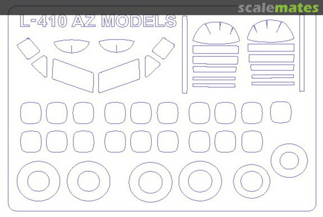 Boxart Painting Masks for Canopy Cockpit, Disks and Wheels for Model L-410 72167-1 KV Models