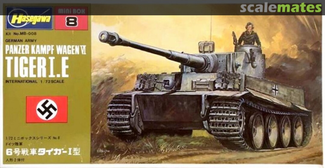 Boxart Panzer Kampf Wagen VI Tiger I.E MB-008 Hasegawa