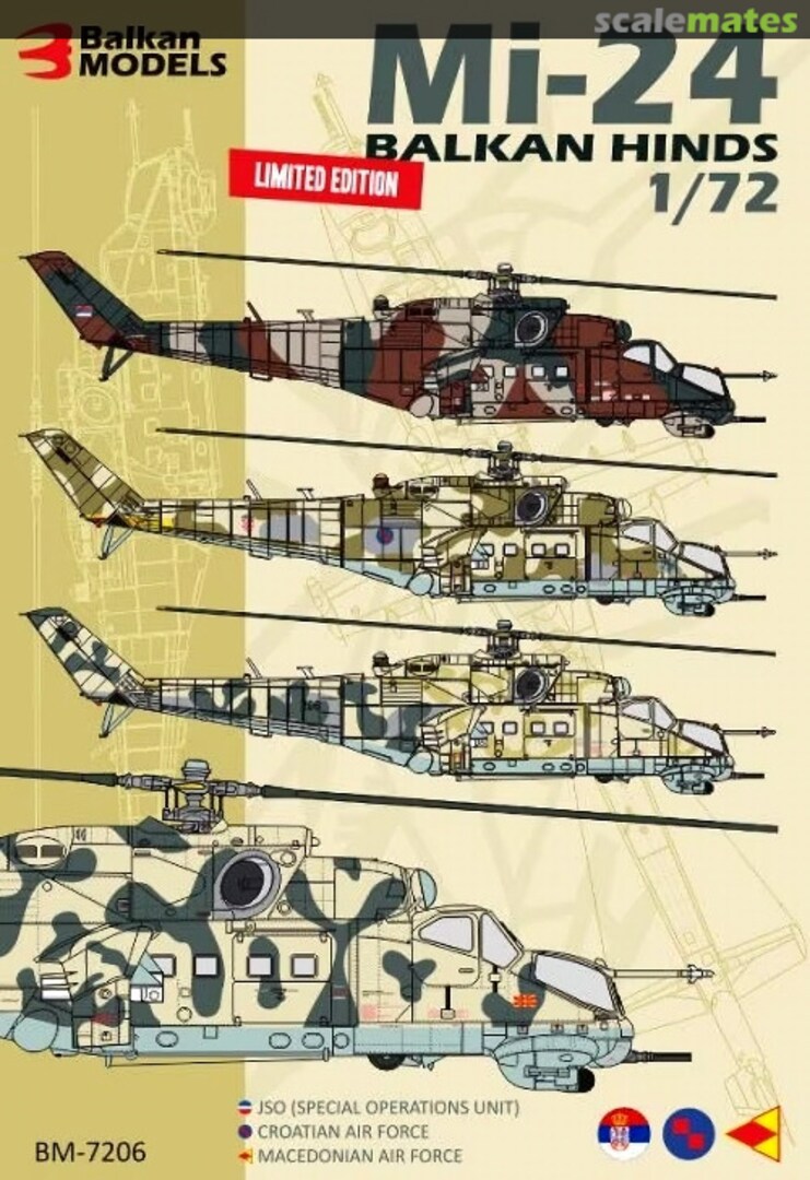 Boxart Mi-24 Balkan Hinds BM-7206 Balkan Models