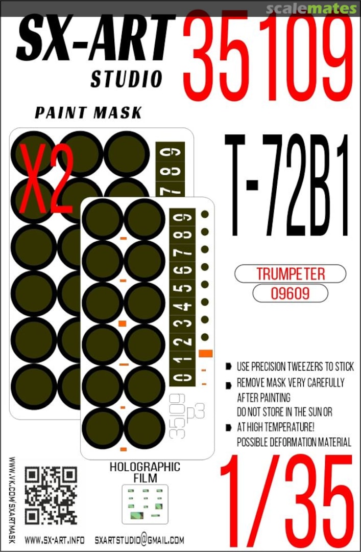 Boxart T-72B1 masks 35109 SX-Art