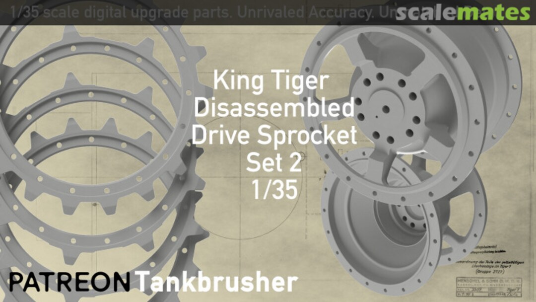 Boxart King Tiger Dissasembled Drive Sprocket Type 2 352401010 Tankbrusher Scale Modeling