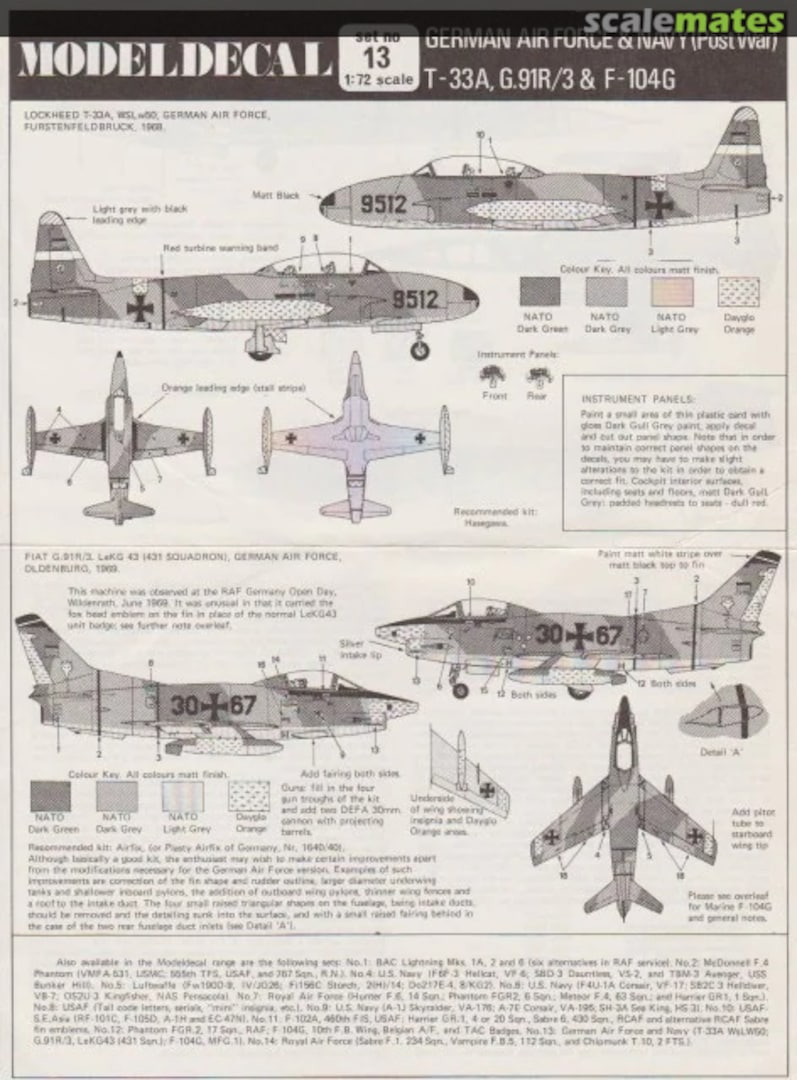 Contents T-33A, G.91R/3 & F-104G 13 Modeldecal