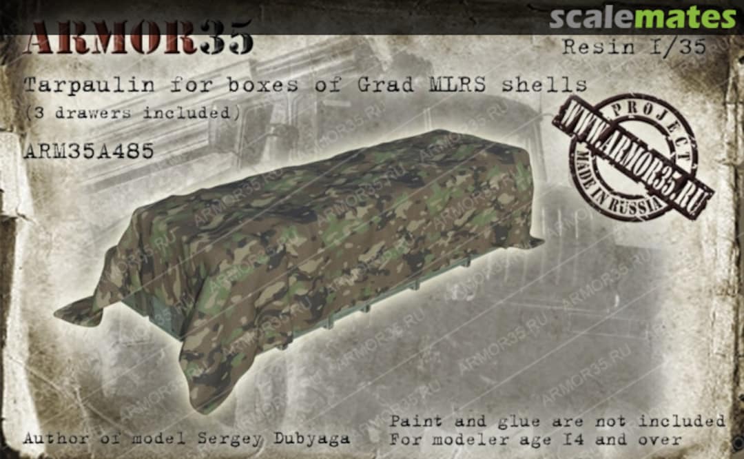 Boxart Tarpaulin for boxes of Grad MLRS shells ARM35A485 Armor35