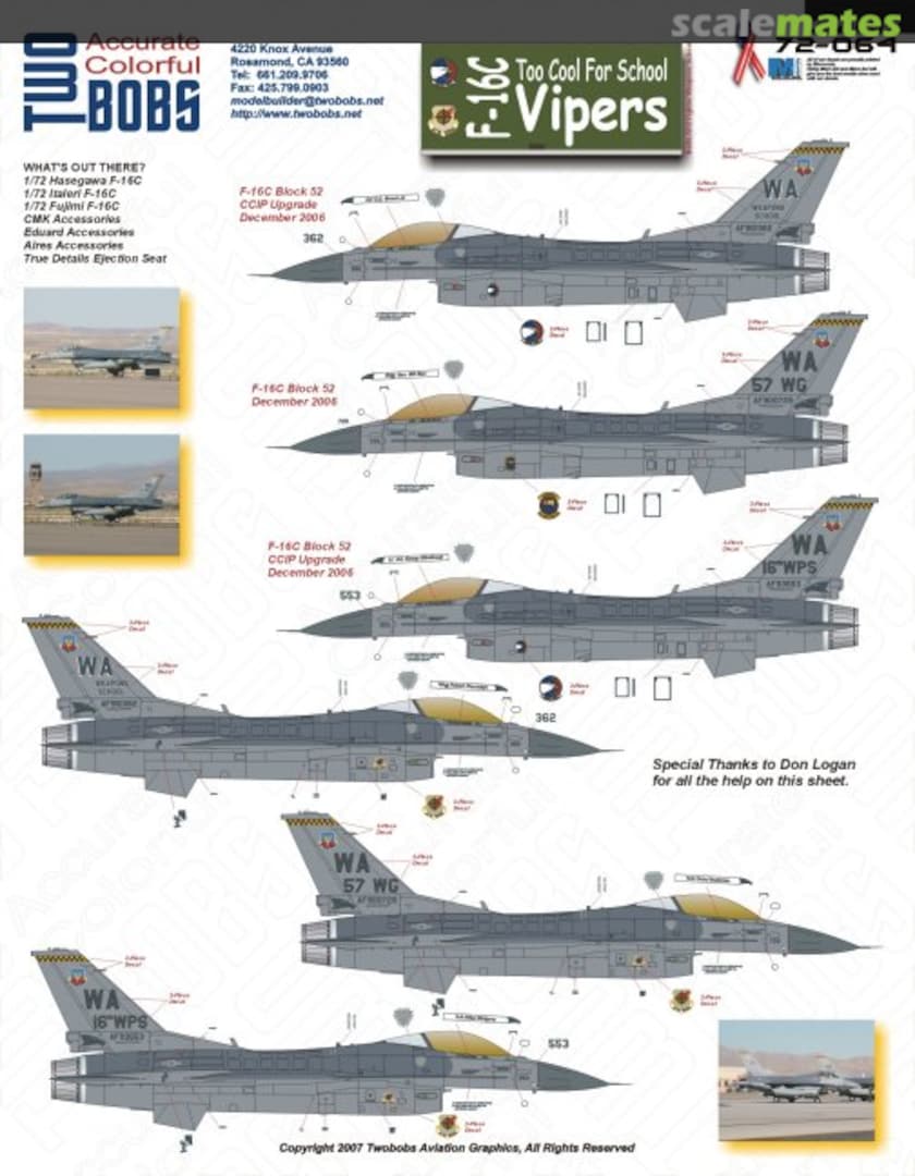 Boxart F-16C 72-064 TwoBobs Aviation Graphics