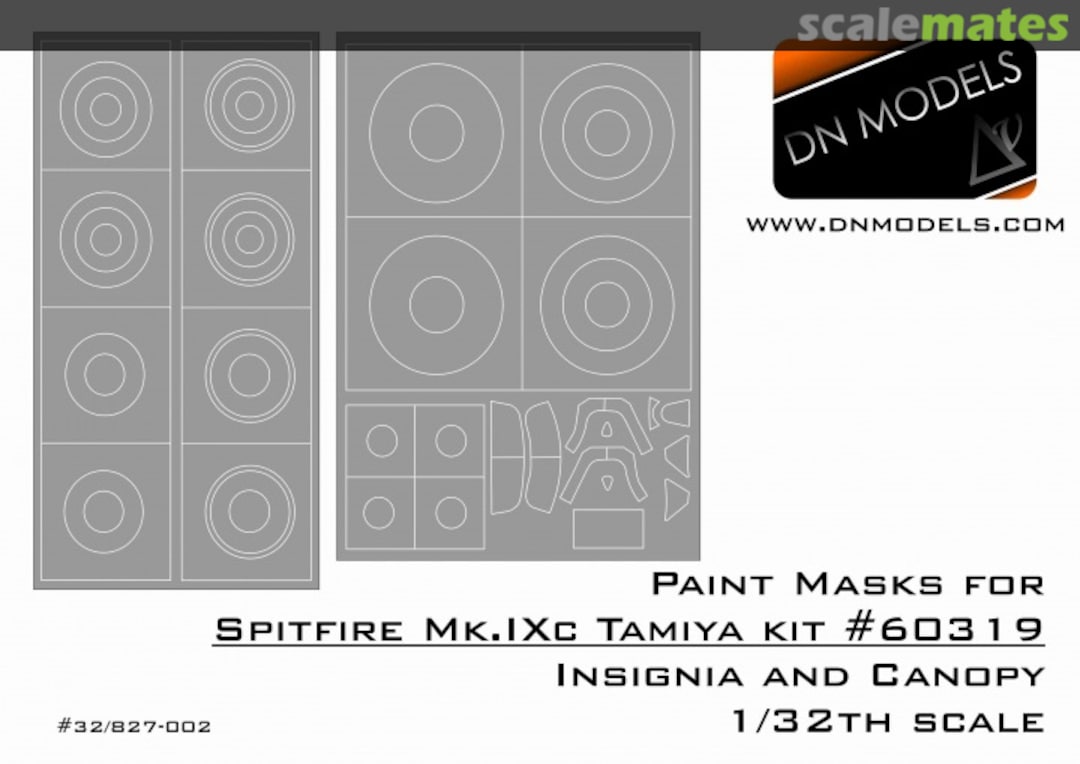 Boxart Spitfire Mk.IXc canopy masks + roundels 32/827-002 DN Models