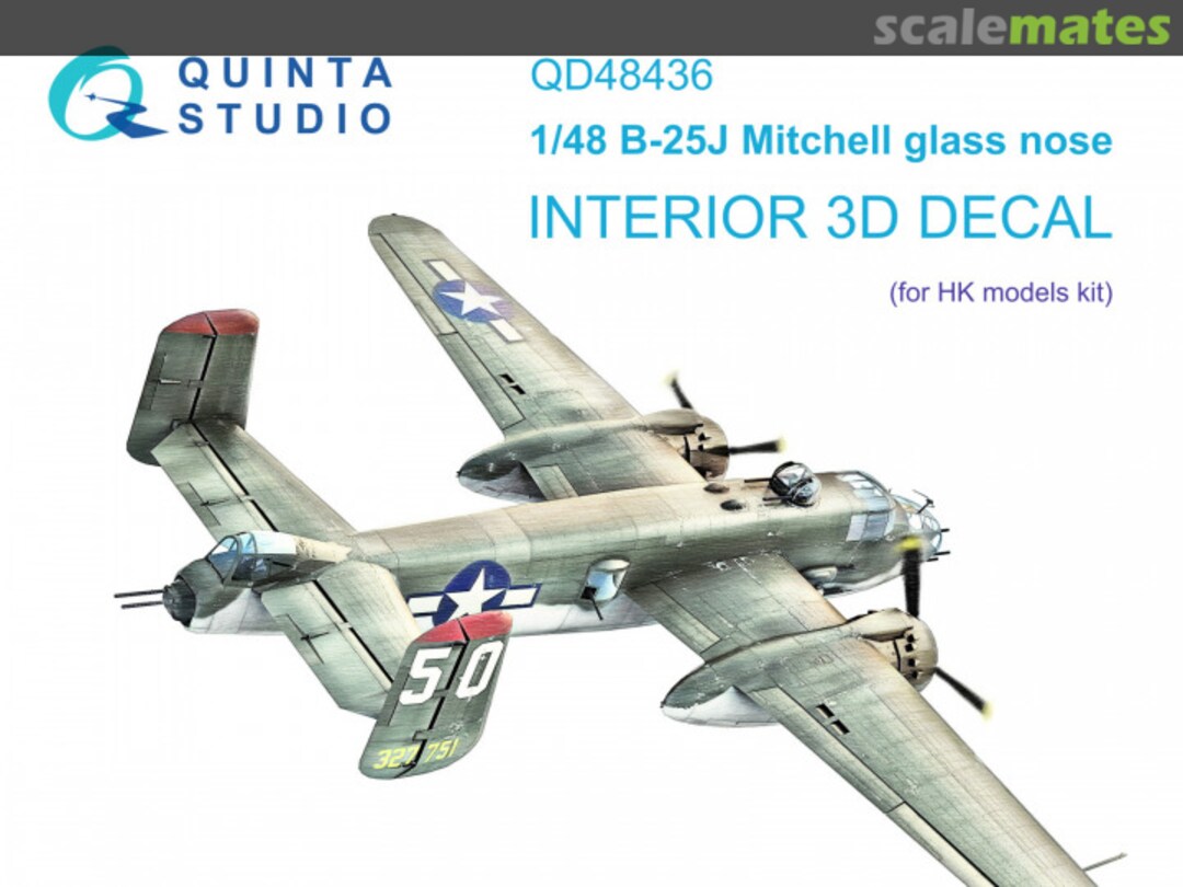 Boxart B-25J Mitchell Glass Nose interior 3D decals QD48436 Quinta Studio