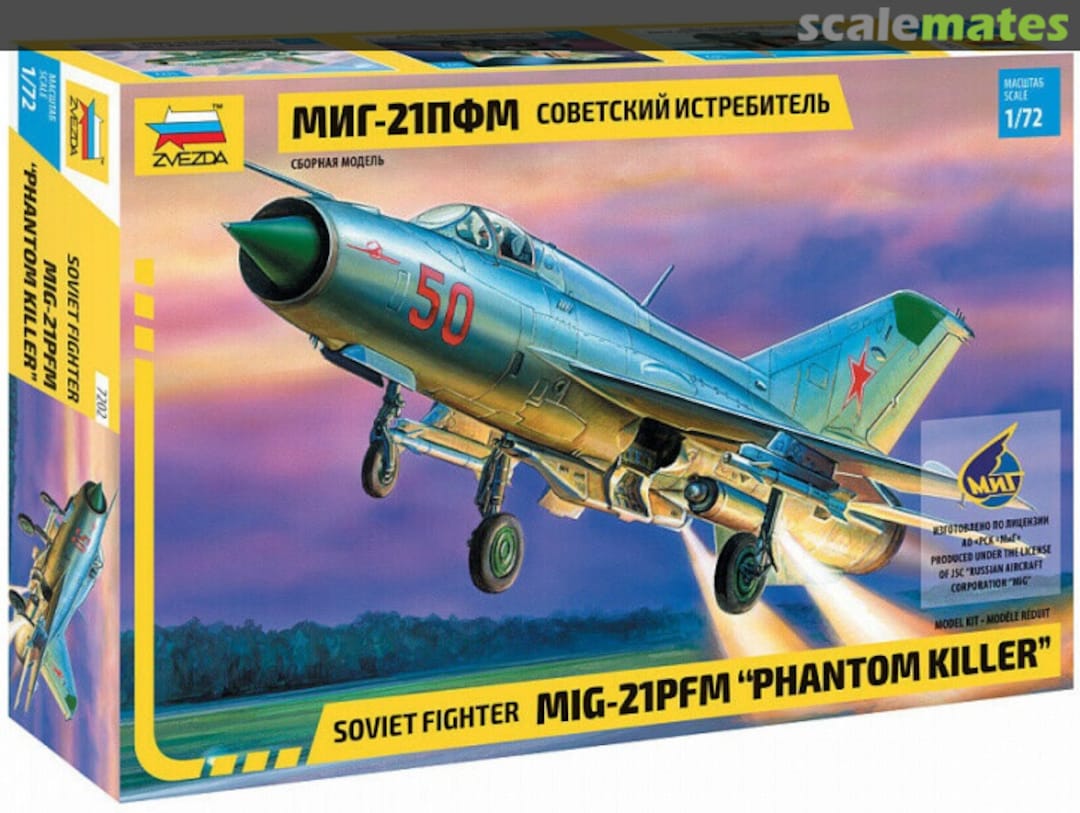 Boxart MiG-21PFM Soviet Fighter 7202 Zvezda