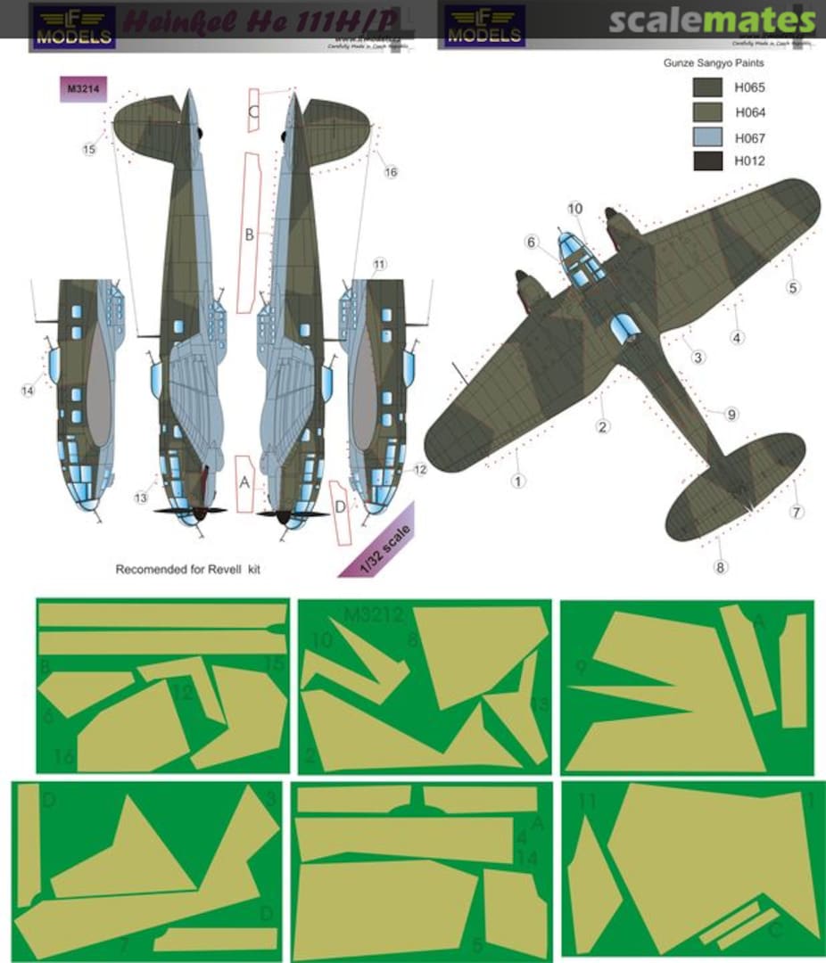 Boxart Heinkel He 111H/P (Camouflage Painting Masks) M3214 LF Models