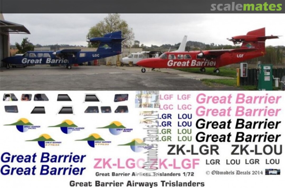 Boxart Trislander - Great Barrier Airways OMD0471 Oldmodels Decals