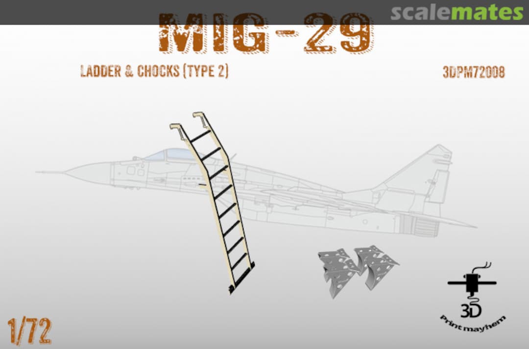 Boxart Boarding Ladder and Wheel chocks (Type 2) for Mig-29 3DPM72008 3D Print Mayhem