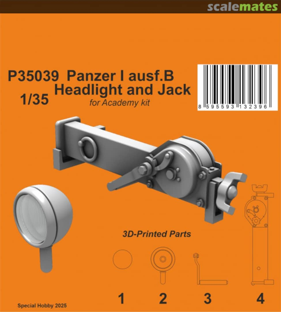 Boxart Panzer I ausf.B Headlight and Jack P35039 CMK