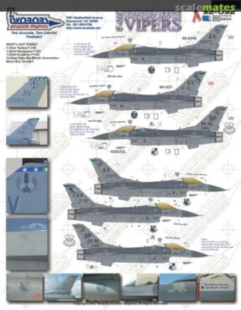 Boxart F-16C Block 50 USAFE Big Mouth Vipers 32-032 TwoBobs Aviation Graphics