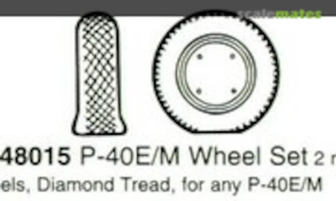 1:48 Curtiss P-40E/P-40M diamond tread wheels (True Details 48015)