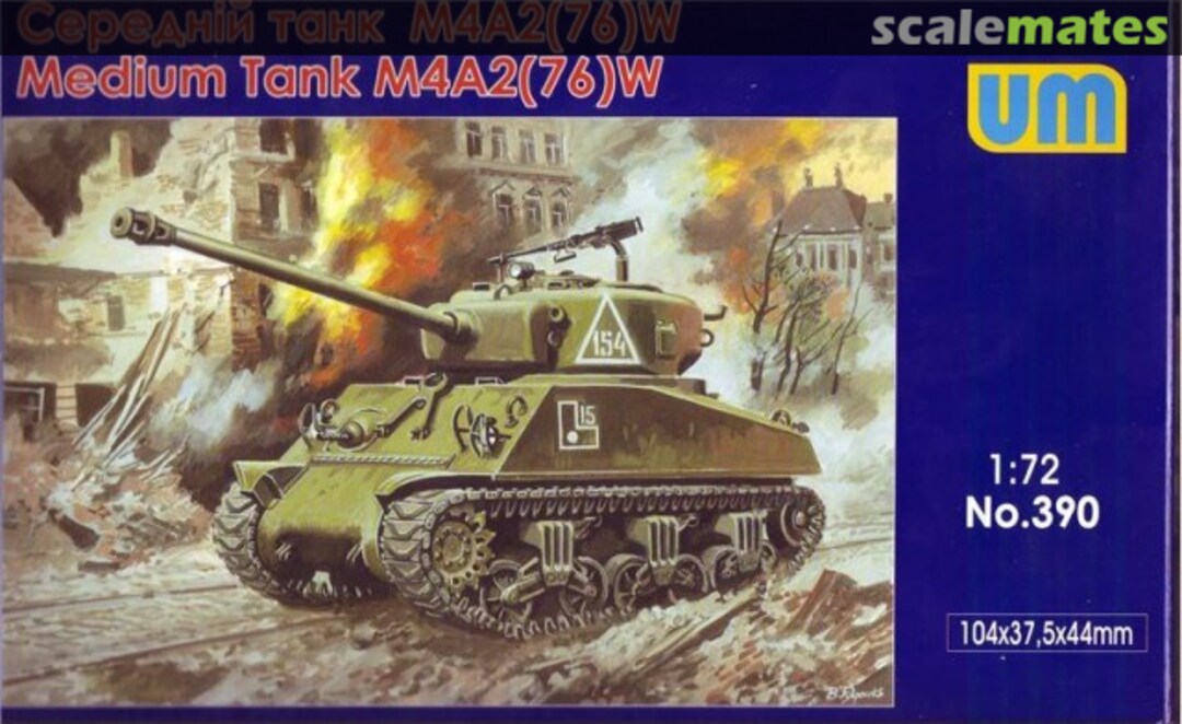 Boxart M4A2(76)W US medium tank 390 UM 