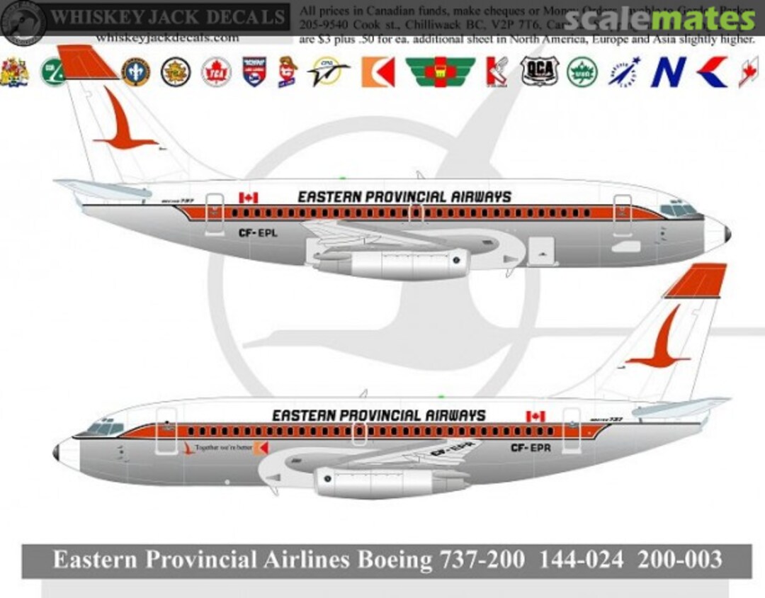 Boxart Boeing 737-200 200-003 Whiskey Jack Decals