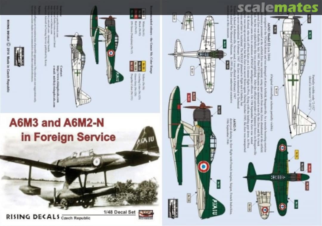 Boxart A6M3 and A6M2-N in Foreign Service 48-020 Rising Decals