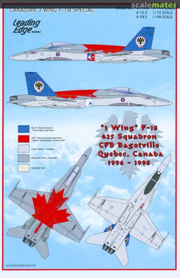 Boxart Canadian 3 Wing F-18 Special LE 144.3 Leading Edge