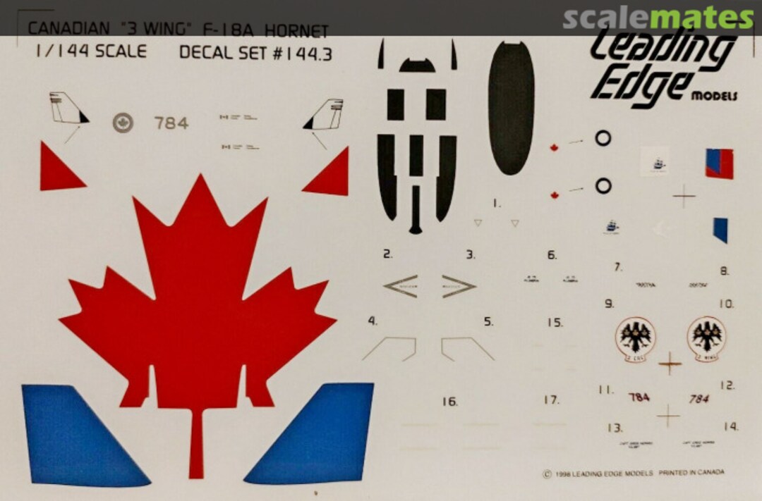 Contents Canadian 3 Wing F-18 Special LE 144.3 Leading Edge